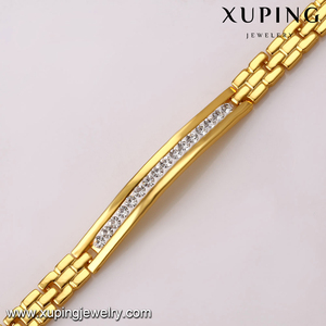 75020 xuping قوانغتشو الفاخرة الاصطناعية الثقيلة النحاس سلسلة ربط المعصم 24k الذهب سلسلة نسائية سوار - Product Image 4