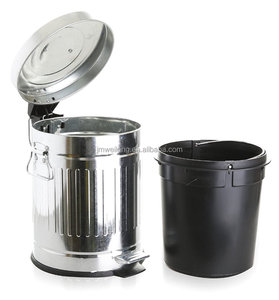 1.3 galones/<span class=keywords><strong>5</strong></span> <span class=keywords><strong>litros</strong></span> redondo de acero galvanizado paso papelera - Product Image 2