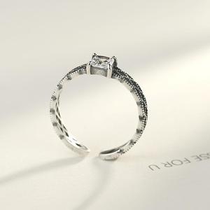 <span class=keywords><strong>Anello</strong></span> CZCITY Vintage in <span class=keywords><strong>Argento</strong></span> Sterling <span class=keywords><strong>925</strong></span> con Zirconia Cubica Nera Taglio Princess 5A - Product Image 6