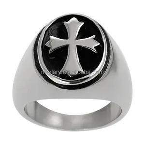 Waterproof Hand Polishing Personalized 316L Stainless Steel Cross Ring Manufacturer Near You