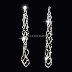 Pendientes colgantes de plata con diamantes de imitación <span class=keywords><strong>para</strong></span> mujer, aretes grandes, estilo moderno - Product Image 4