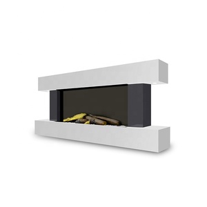 Cheminée à effet de flamme de bûche, cheminée murale blanche cheminée électrique d'angle intérieur de bonne qualité - Product Image 4