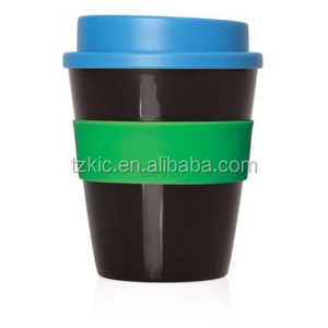 Tasse à café noir avec couvercle à vis, acier inoxydable, 356ML, avec bande de silicium - Product Image 2