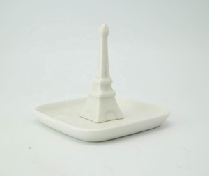 Plato Redondo de Cerámica Personalizado con <span class=keywords><strong>Torre</strong></span> <span class=keywords><strong>Eiffel</strong></span> Dorada para Decoración - Product Image 6