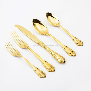 Bộ Dao Kéo Thép Không Gỉ Màu Vàng Chất Lượng Cao 18/8 - Product Image 2