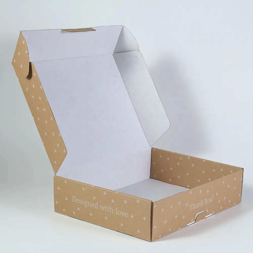 Impresión personalizada de diseño Natural marrón reciclado Kraft regalo cajas de embalaje