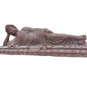 Yüksek kaliteli el işi tapınak heykel yaşam boyutu uzanmış bronz buda heykeli - Product Image 1
