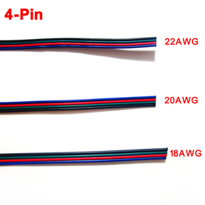 Câble filaire <span class=keywords><strong>RGB</strong></span> 4 broches 5050 3528 Bandes LED <span class=keywords><strong>RGB</strong></span> Câble d'extension Câble filaire noir vert rouge bleu 4 broches 22AWG - Product Image 4