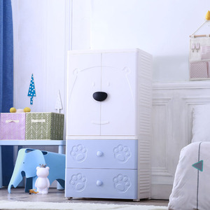 Garde-robe en plastique pour bébé, 1 pièce, <span class=keywords><strong>avec</strong></span> 2 portes ouvertes, 3 tiroirs - Product Image 2