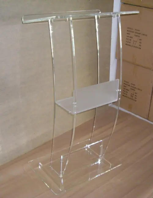 Grosir PMMA Plexiglass Perspex Akrilik Podium/Rostrum/Pulpit/Pabrik Lectern