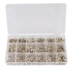 420Pcs/Box 18 In 1 Terminals Non-Insulated Ring Fork U-type Terminals Assortment Kit Cable Wire Connector Crimp Spade Set Lug