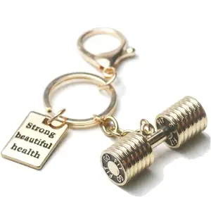 European fashion new creative fitness dumbbell key chain men's sports jewelry