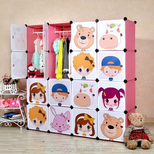 16 cubes DIY moveable cartoon baby plastic wardrobe