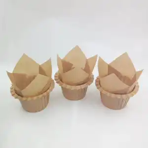 Gros Tasses à Muffins En Papier Sulfurisé Tulipe Tasses De Cuisson
