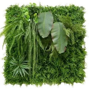 Decoração de jardim para casa, pendurado na parede de grama sintética para folhagem verde, plantas artificiais para decoração de parede