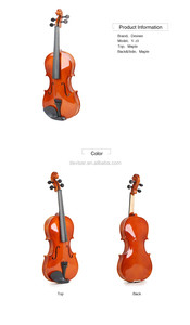 Violons en érable faits à la main avec accessoires inclus, en contreplaqué, avec archet en bois et ébène, face en épicéa et fond/côtés en bois massif - Product Image 5