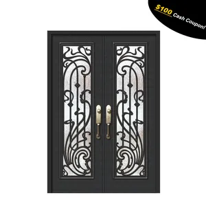 Wrought Iron Door Accept Custom Modern Saftey Exterior Wrought Iron Door