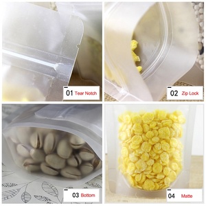 Matte Frosted Mờ Đứng Lên Pouch Nhựa Có Thể Đóng Lại Zip Khóa Bao Bì Thực Phẩm <span class=keywords><strong>Doypack</strong></span> Túi Với Dây Kéo - Product Image 4