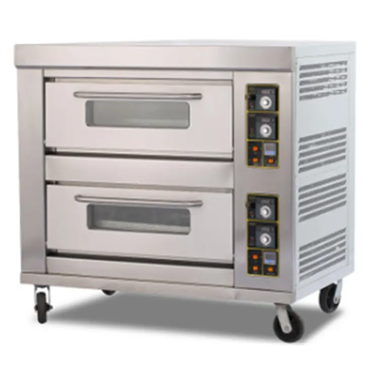 Uitstekende apparatuur 2 dek 6 trays gas bakkerij oven bakkerij machine met timer