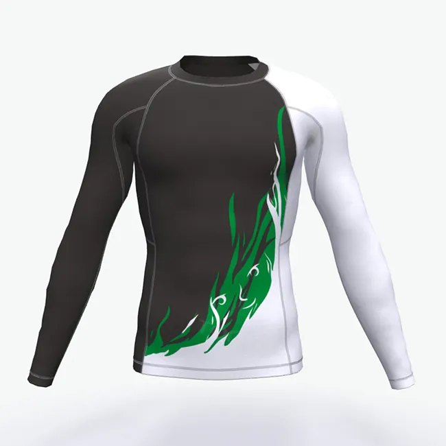 Camicie a compressione bjj rash guard manica lunga da uomo di alta qualità