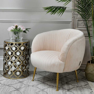 Living Room <strong>pink</strong> Velvet <strong>Occasional</strong> Pleated Single Sofa Arm <strong>Chair</strong> - Product Image 3