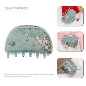Pinzas de acrílico para el pelo de estilo coreano para niña, accesorios para el cabello para niña, pinzas adornadas con diamantes de imitación grandes - Product Image 3