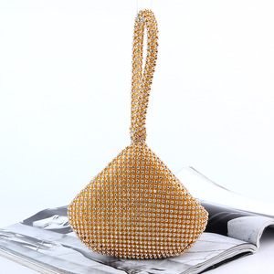 Borsa a Tracolla <span class=keywords><strong>Elegante</strong></span> da <span class=keywords><strong>Donna</strong></span> con Diamanti, Clutch di Lusso, Borsa a Secchiello con Catena per Serate - Product Image 1