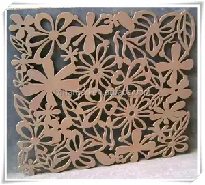 División de corte láser CNC decorativa, rejilla tallada de MDF Interior, paneles de pared