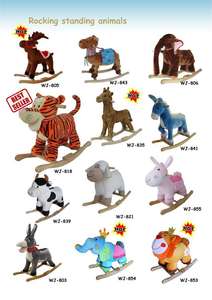 حصان هزاز بلاستيكي للأطفال مقاس 74*33*62 سم مع موسيقى على شكل حصان خشبي - Product Image 5