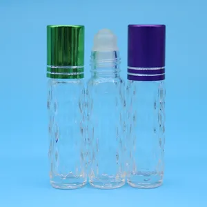 Flacon réutilisable pour parfum en verre moulé, accessoire de cosmétiques, avec capuchons de bouteille