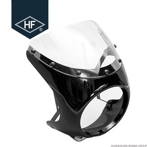 Phare universel rond de 7 pouces, style vintage, pour moto <span class=keywords><strong>Cafer</strong></span> Racer, avec carénage de pare-brise, couleur noire - Product Image 2