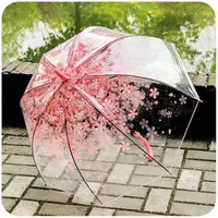 स्पष्ट छाता गुंबद पारदर्शी आकार थोक राजकुमारी छाता छत्र फूल के लिए जापान सकुरा बच्चे छाता लड़की