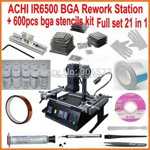 Nieuwste ACHI Dark infrarood BGA rework station IR6500 + meest volledig 600 stks bga stencils 21 in 1 bga reballing kit