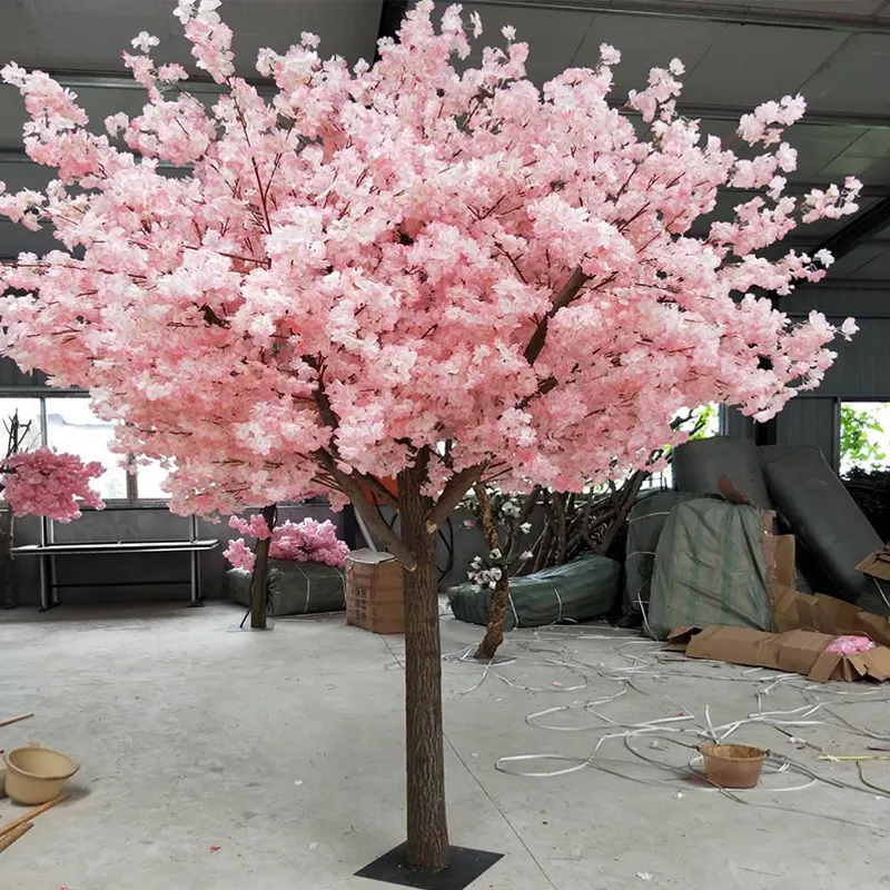 plastic pink wedding garden decoration artificial trees cherry blossoms branches artificial flowers