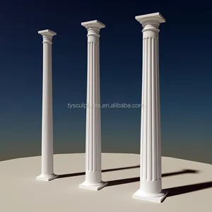 large size European morden simple design outdoor decoration stone marble columns for big building construction