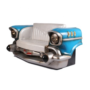 Sofá de Coche Retro Industrial del Año 1959, Sofá de Coche Vintage de Color Azul, Sofá Antiguo para Cafetería, <span class=keywords><strong>Bar</strong></span> en Casa, <span class=keywords><strong>Bar</strong></span> de Internet - Product Image 5