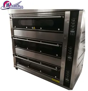 3 Deck Oven Roti Uap Injeksi Tabung Uap Deck Oven dengan Lava Stone