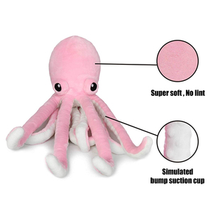 F744 Peluche di Polpo Grande Personalizzato all'Ingrosso, Giocattolo Alieno ODM OEM, Peluche di Polpo Rosa con Occhi Grandi - Product Image 4