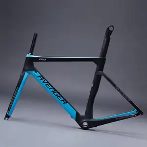 2018 LightCarbon 高速自行车赛车专业廉价碳公路自行车 C 型制动器 23C 轮胎航空自行车框架和 R8-Blue