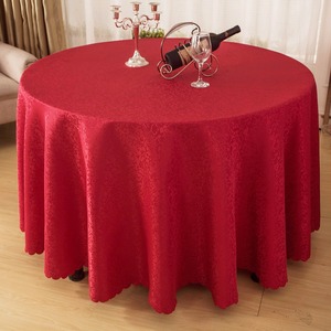 JR971 banquete de boda la cena, el restaurante redondo jacquard de poliéster mantel - Product Image 1