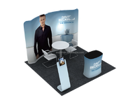 Stand d'exposition durable en polyester tricoté 270g, impression par sublimation personnalisée, vente en gros Chine