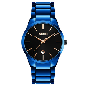 2018 Popular Tailandia reloj Skmei 9140 relojes de hombres Japón movt reloj de cuarzo Acero inoxidable satinado - Product Image 4