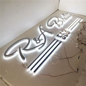 <span class=keywords><strong>3d</strong></span> ที่กำหนดเองโลหะสแตนเลส halo lit letter illuminated led backlit โลโก้ป้าย - Product Image 3