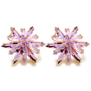 Teemi luxe gros Champange Or <span class=keywords><strong>Marquise</strong></span> Cut Peridot Boucles d'oreilles zircon cubique fleurs pour les femmes Soirée Bar Sexy Bijou - Product Image 2