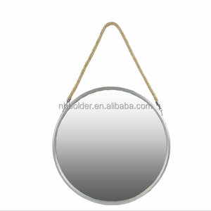Commercio all'ingrosso di Metallo Decorativo In Argento Specchio Rotondo con la Corda Gancio Con Verniciatura a polvere - Product Image 1