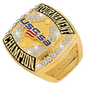 Wholesale Mens Custom Made Youth Baseball Ring Gold Usssa Championship Rings