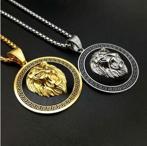 <span class=keywords><strong>Collana</strong></span> <span class=keywords><strong>con</strong></span> ciondolo testa di <span class=keywords><strong>leone</strong></span> in oro in acciaio inossidabile di nuova moda <span class=keywords><strong>con</strong></span> diamante DSP 352 - Product Image 1