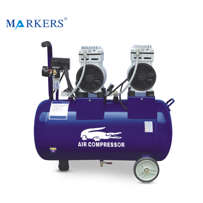 Портативный бесшумный стоматологический безмасляный поршневой воздушный компрессор 1.5hp 50l