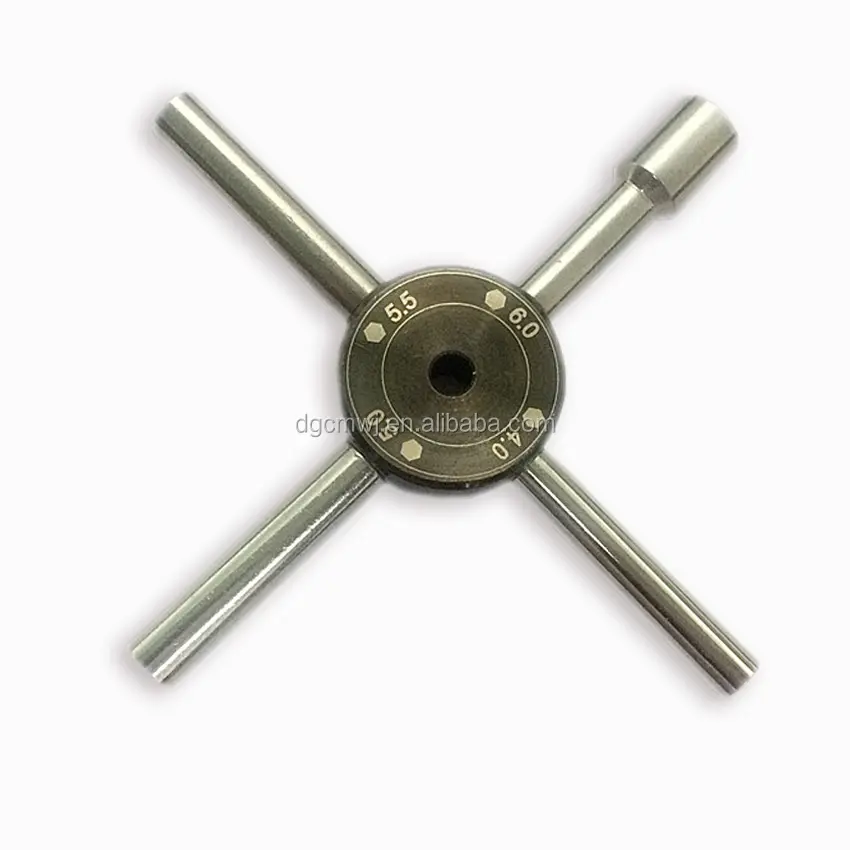 Stainless steel spanner cross wrench 4 in 1 for rc car wheels