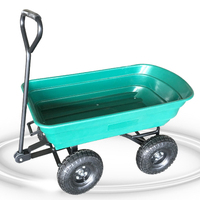 Chariot à benne basculante de jardin Chariot utilitaire robuste avec capacité de 600 lb Chariot à outils d'extérieur avec quatre roues